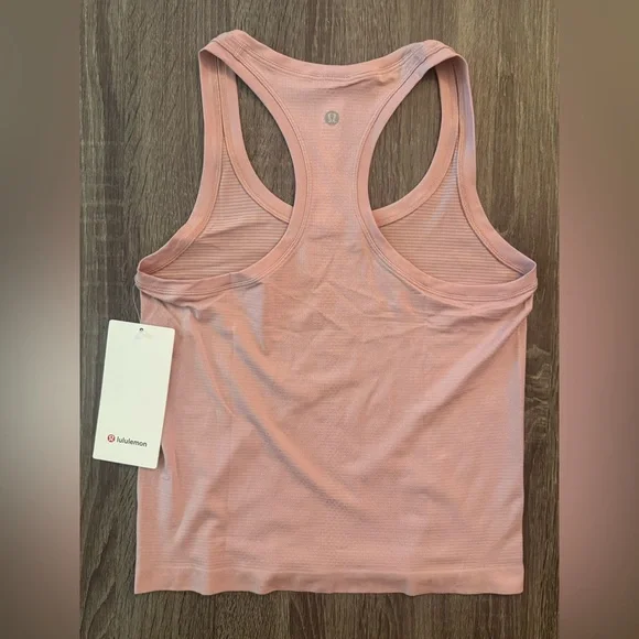New Lululemon Swiftly Tech Cropped Racerback Tank Top. Pink Haze. Size 6. - Picture 2 of 16
